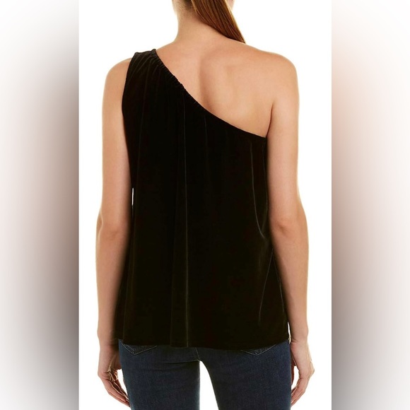 BOGO SALE French Connection Aurore Velvet One Shoulder Sleeveless Top, Size Med - Picture 2 of 4